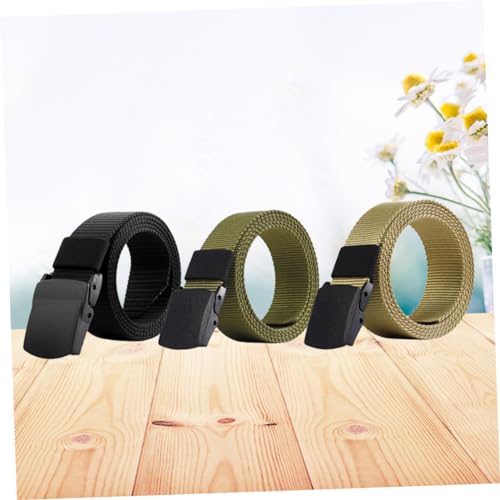 3pcs Outdoor Quick-drying Canvas Belt for Men Breathable and Training Waist Belts with Plastic Buckle for Sports and Outdoor Activities3