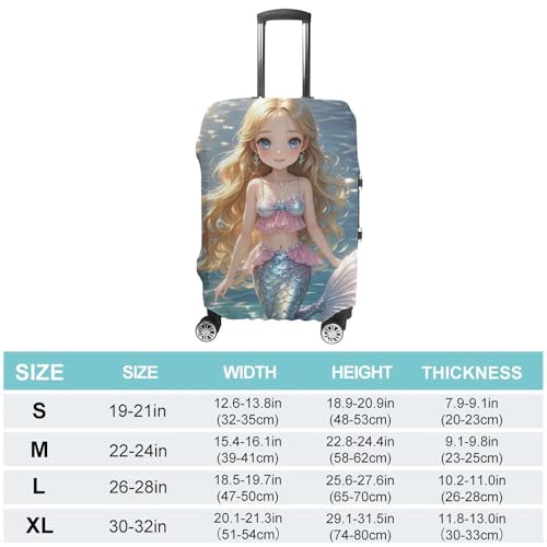 Mermaid Suitcase Covers Luggage Protector - Travel Elastic Baggage Case Protective, Washable Anti-scratch Large Suit Case Cover for Suitcases Fits 19-32 Inch Luggages S2