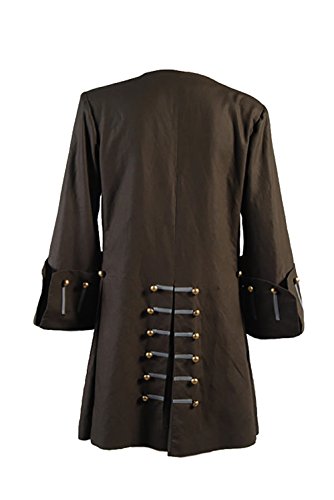 Men's Caribbean Sparrow Cotton Coat - Johnny Pirate Coat Cosplay Brown And Black Jacket4