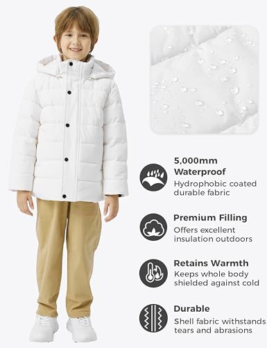 Image of wantdo Boys' Winter Coat Thick Puffer Jacket Snow Wear With Removable Hood