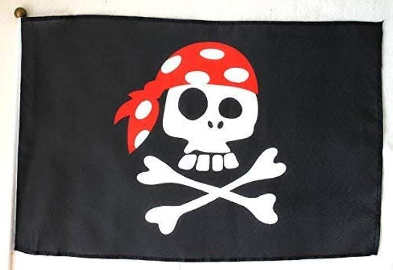 Piratenflagge 90x150cm - Kinderpirat Schatzinsel Fahne Aus Polyester