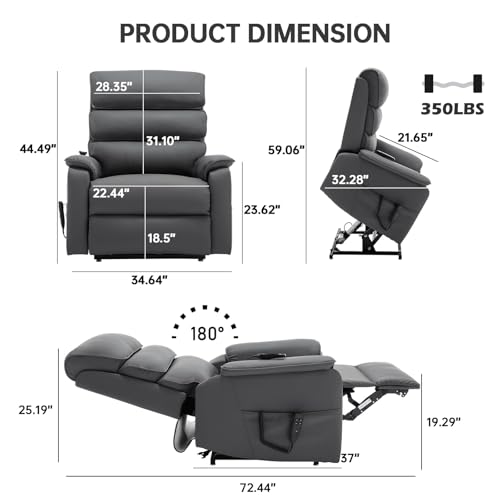 Sillón reclinable moderno eléctrico cuero miniatura 3