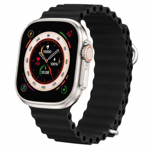 Image of T800 Smart Watch with 1.99 Inch Display Bluetooth Calling, BLACK, BLACK