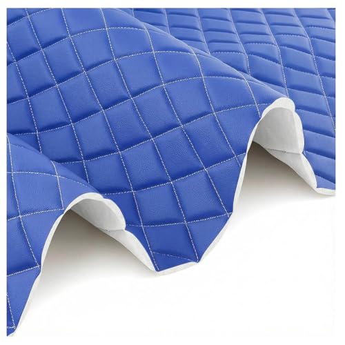 Tissu simili cuir matelassé bleu 1,6x10m simili-cuir stratifié ameublement