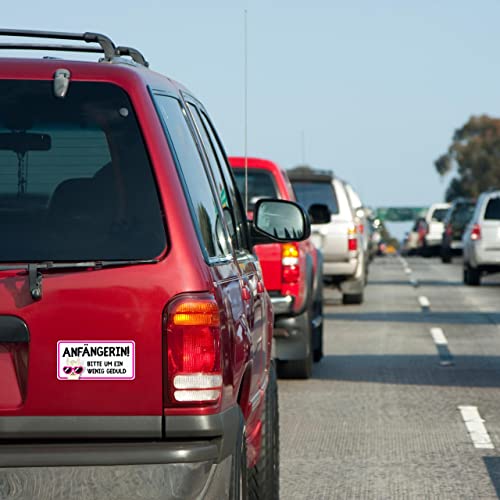 Fahranfänger Magnetschild (20x10cm) - Anfänger Schild Auto - Bessere Alternative zu Auto Aufkleber und Saugnapf - Geschenke zum Führerschein - Magnet Schild Beginner für Fahrschule - Alpaka