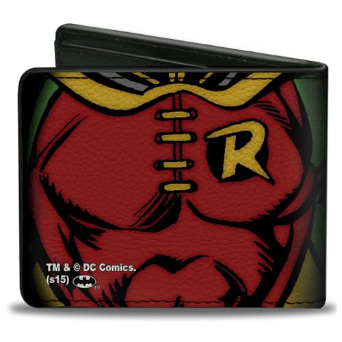 Buckle-Down Unisex-Adult's PU Bifold Wallet-Robin Chest/Logo, Multicolor, 4.0" x 3.5"2