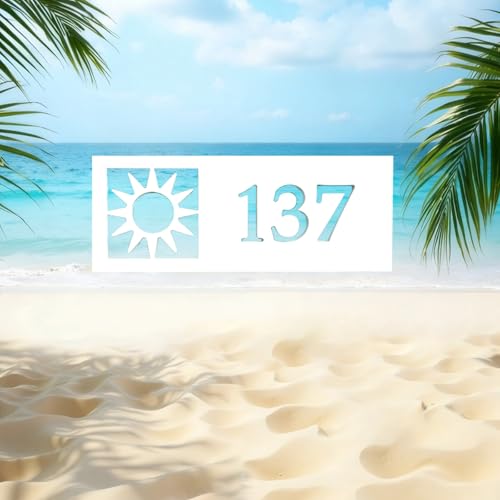 House Numbers - Modern PVC Durable Weatherproof Address Plaque, Easy to Install Outdoor Sign for Mailbox, Front Door, Wall, Includes All Numbers