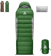 Amazon.co.jp: Derway ダウン寝袋 枕付き、封筒型超軽量小型パッケージ