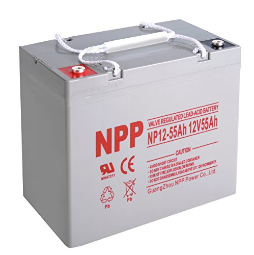 Npp Np12-55Ah 12V 55Ah 12Volt Rechargeable Agm Sla Sealed Lead Acid Battery For Scooter Pride Mobility Jazzy Select Electric Wheelchair, Off-Grid Solar System, Ups #TOP13