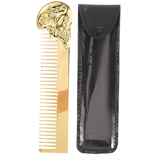 Mikinona Skull Head Beard Comb Men's Grooming Brush Hair Comb Clipper Guard Holder