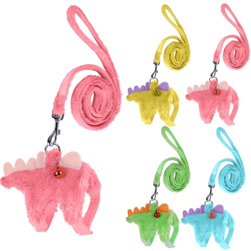 Ferret Harness, Ferret Leash, Ferrets Harness and Leash Set with Safe Bell, Ferrets Collar Small Animals Vest Harnes for Puppy, Teacup Dog and Other Small Pet (Pink)