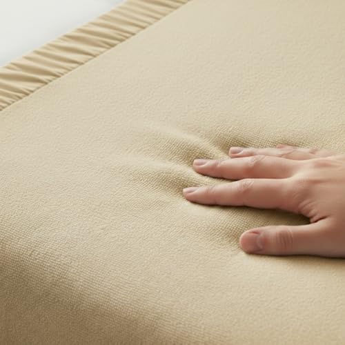 Image of Naksh Mattress Protector King Size Cotton (72x78x10 Inch Drop), Beige | Fitted Elastic Waterproof Bed Protector | Soft Absorbent Terry Fabric | Heavy Quality | Leak & Spill Protection