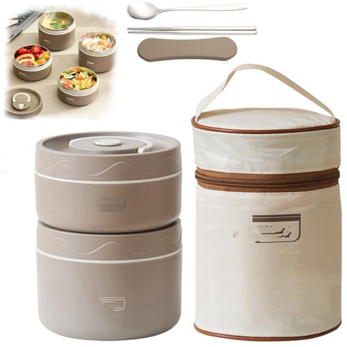 保温弁当箱 ベージュ 持ち運び便利*4 y880052-7a.jpg