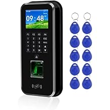 Clocking in Machine, RFID Access Control System Realand 2.4inch TCP/IP/RS485 Biometric Fingerprint Time Attendance Machine Employee Check-in Recorder for Employees
