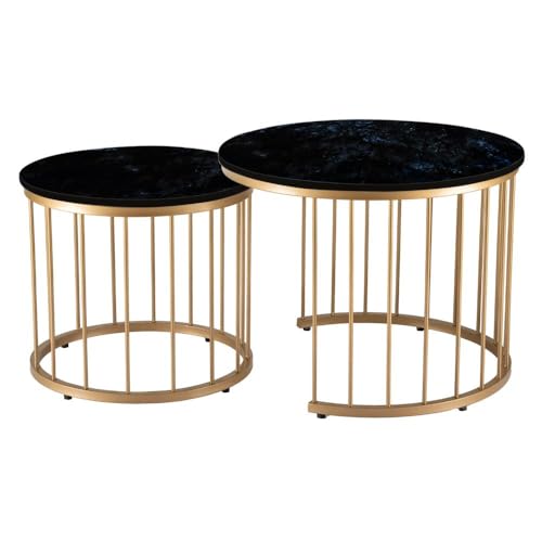 Image of Wakefit Kaffeost Coffee Table I Marble Finish I Vitrified Tile Top I Volga Blue
