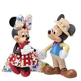 Enesco Disney Showcase Figura botánica de Mickey y Minnie Mouse tomados de la mano, 6.69 pulgadas, multicolor