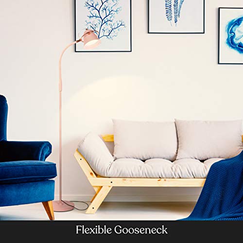 Brightech Zoey Led Floor Lamp - Flexible, Bright Standing Task Light For Puzzles, Crafting, Sewing And Reading - Perfect Dimmable Lighting For Kids Bedrooms, Desks, Nurseries, & Offices - Pastel Pink #TOP5