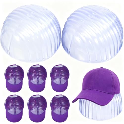 [10 Pack] Hat Holder Shaper Insert - Baseball Cap Shaper Inserts Lightweight Hat Inner Support for Storage Travel Clear Plastic Form Liner to Prevent Deformation Fits Most Ball Caps for Beanies 7.5 In