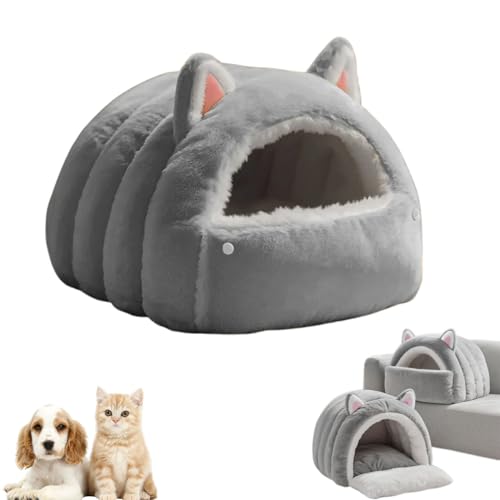 猫ベッド 猫用寝袋 犬 猫 ハウス ペットベッド マット 冬用 猫用ベッド 保温 防寒 猫ベット ドーム型 暖かい キャットハウス 大型 布団 クッション ふかふか 猫 家 猫 布団 猫 隠れ家 洗える 猫寝床 可愛い ペットハウス 室内 屋外 小型犬/中