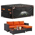 JZAHYUK Outdoor Furniture Covers Waterproof, Rectangular Patio Table Chair Sofa Set Cover, Patio Furniture Covers with Upgraded Fastener Windproof Buckles 74" L×47" W×28" H