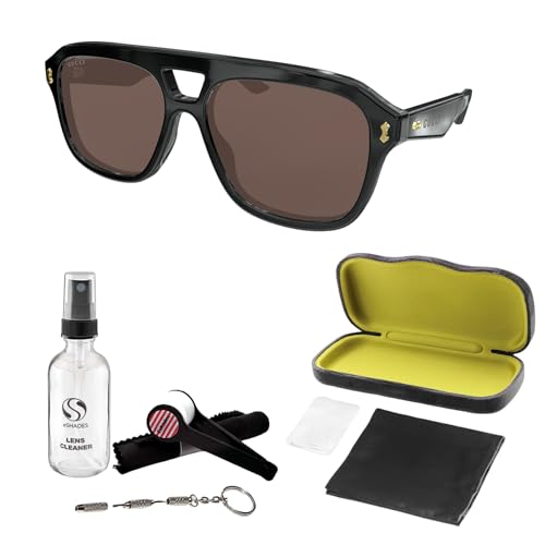 Gucci GG1263S Designer Pilot Shape Men Sunglasses: Pilot Frame Eyewear with Polarized Lenses - Epitome of Luxury and Style