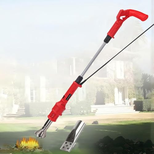 Quemador eléctrico de malas hierbas de 2000 W a 650 ℃ y encendedor de barbacoa con 2 boquillas y cable de 6 pies para jardín, patio, entrada (modos de llama y aire caliente)