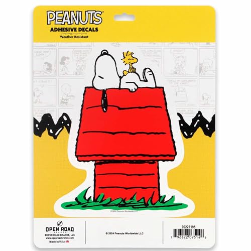 Image of Peanuts Snoopy On Dog House Adhesive Vinyl Decal