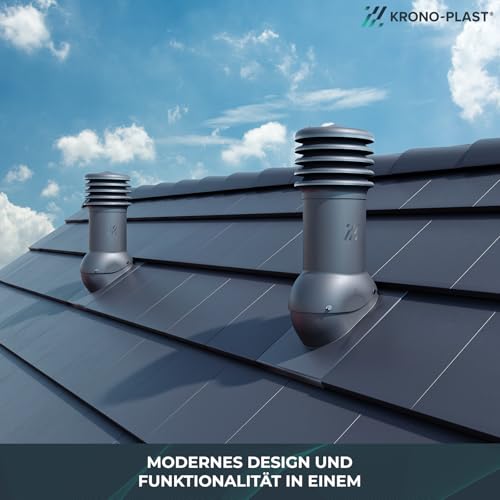 KRONO-PLAST Entlüfterkamin HIVENT 125 mm für Betondachziegel Brass Frankfurter, Benders Mecklenburger, ProDach - Doppelrömer Dachentlüftung Ziegelrot Klassisch Rot