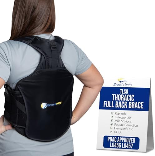 TLSO Thoracic Full Back Brace - Medical Grade Spinal Support for Kyphosis, Scoliosis, Compression Fractures & Post-Surgical Care PDAC L0456/L0457 - Universal Fit 23-50โณ