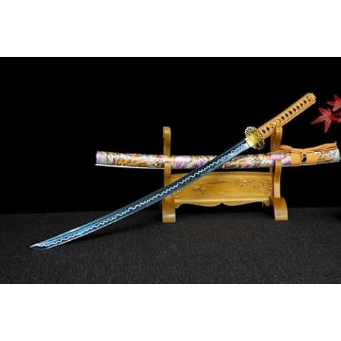 Mastergoswords 41 inch Real Full Tang Katana Sharp Manganese Golden Baked Steel Blade Real Samurai Cover
