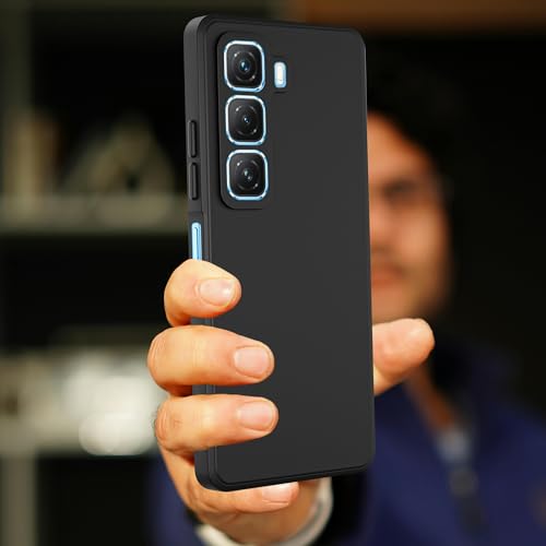 Image of A rtistque Back Cover Case for Infinix Hot 50 5G with Camera Protection | Shockproof TPU | Stylish Protective Design | Slim Fit | Ultra Matte | Infinix Hot 50 5g Back Cover - Black