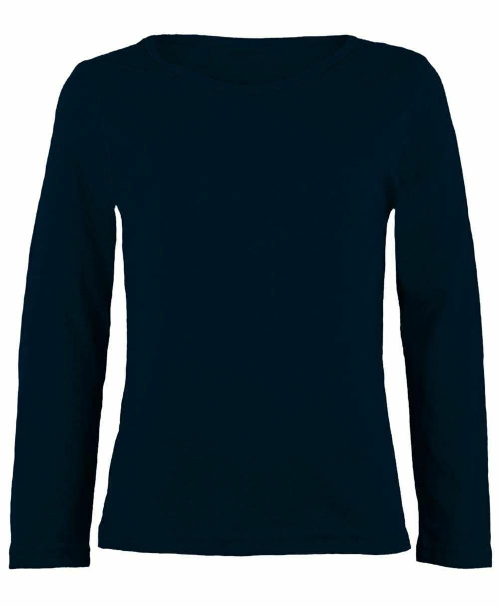 Janisramone® Maglietta per bambini, confezione da 3 pezzi, a maniche lunghe, girocollo, maglietta sportiva per bambini, tinta unita, elasticizzata, comoda maglietta per la scuola,