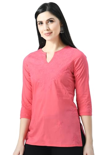 Image of QAZMI Women's Cotton Straight Embroidered Kurti