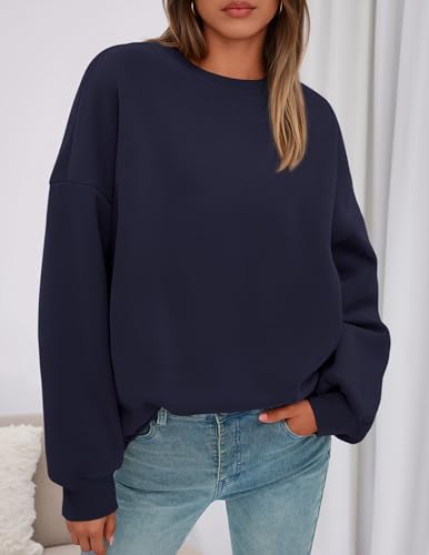 PRETTYGARDEN Sweatshirt for Women Oversized Crewneck Long Sleeve Pullover Fleece Top 2025 Fall Winter Fashion Outfits Clothes