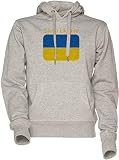 Vendax Slava Ukraini Ukraine Flag Unisexe Homme Femme Sweat À Capuche Sweat-Shirt Gris Men's Women's Hoodie Sweatshirt Grey M