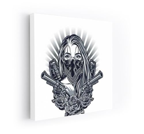 Tattoo Mystery: Roses and Revolvers - Wall Art Print, Painting