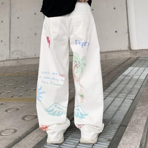 Baggy Jeans Men Graphic Lightning Bolt Y2k Jeans Men Streetwear Graffiti Parachute Wide Leg Denim Pants Hip Pop3