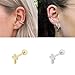 20g Tiny Cross Cartilage Stud Earrings for Women Men Hypoallergenic S925 Sterling Silver Earring Tragus Helix Faith Religious Minimalist Wedding Small Studs Screw Back Simple Fashion Jewelry (Gold-Tone)