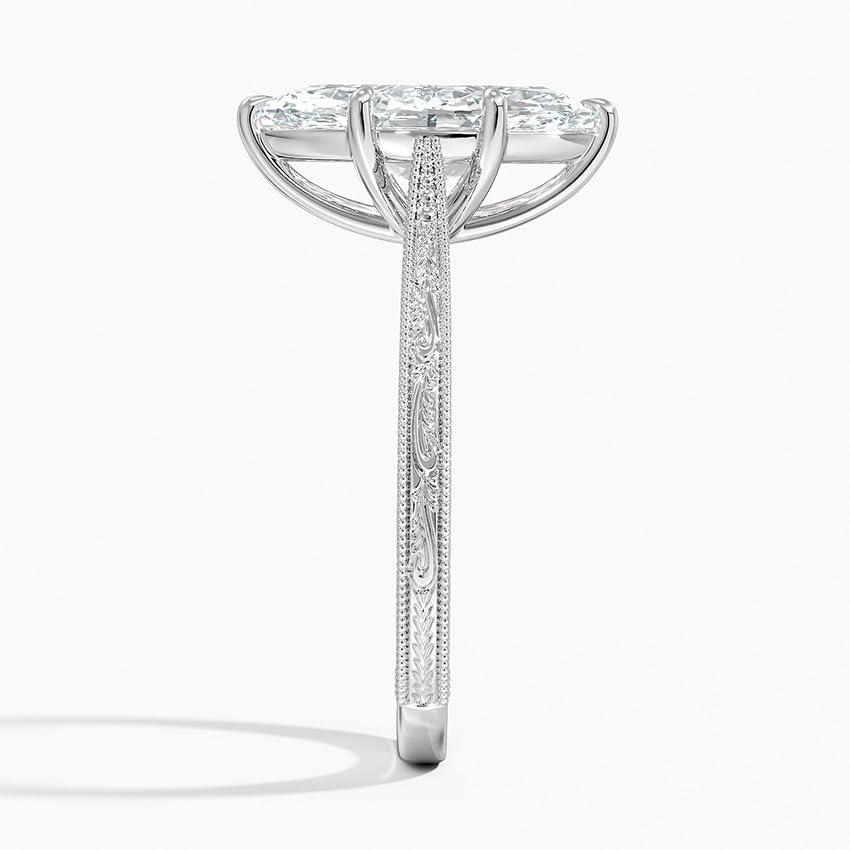 14K White Gold Halo Marquise Cut Moissanite Bridal Set, 3 CT, Wedding Ring for Women, Engagement Gift3