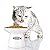 Yangbaga raised cat bowl ?4.8x6.4in Premium Ceramic Cat Food Bowl With Fish Motif?Tilt Angle Protect Cat's Spine, Stress Free, Backflow Prevention, Gift for Cat, White