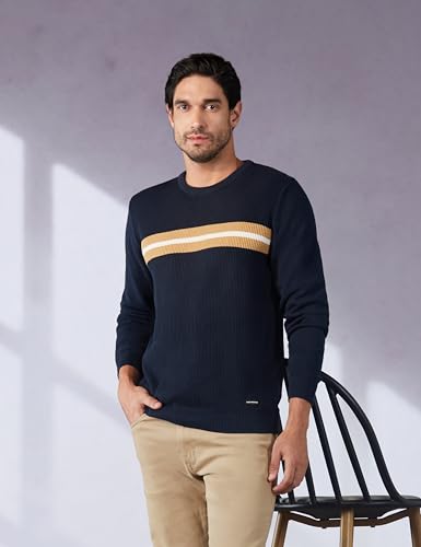 Image of Van Heusen Men's Luxury Sports Regular Fit Full Sleeve Crew Neck Sweater | Sophisticated Flair | Super Premium Fabric