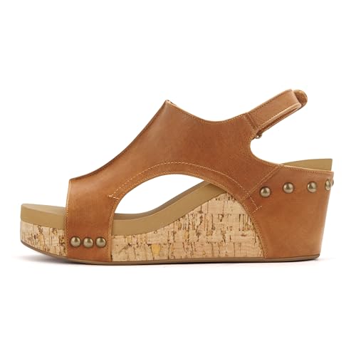 Image of PARTY Women's Wedge Sandals With Buckle Ankle Strap for Dressy Summer