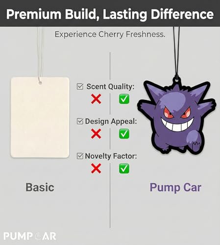 Image of PumpCar 2 pieces double-sided purple monster poke hanging cartoon cherry-scented funny car air freshener Cool hanging for rearview mirror Car Interior Accessories Gifts