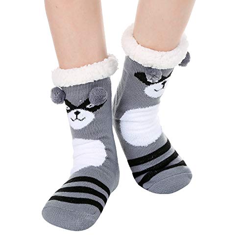 Image of Chassic Sherpa Lined Slipper Socks for Women, Non-Slip Cozy Winter House Socks, Soft Fuzzy Socks, Gifts for Women & Ladies Stocking Stuffers