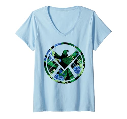 Marvel Agents Of Shield Floral Paradise Icon Camiseta Cuello V