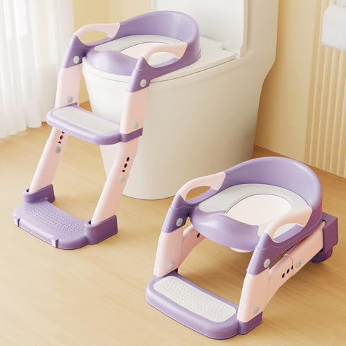 Yucch Toilettensitz Kinder mit Treppe – Upgraded 2-in-1 Kind Toilettensitz höhenverstellbar, rutschfest – WC Sitz mit abnehmbarem Topf & weichem PU-Polster (1–6 Jahre, Rosa) Yucch Toilettensitz Kinder mit Treppe – Upgraded 2-in-1 Kind Toilettensitz höhenverstellbar, rutschfest – WC Sitz mit abnehmbarem Topf & weichem PU-Polster (1–6 Jahre, Rosa)