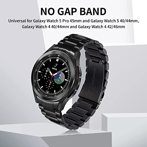 Samsung Galaxy Watch 5 Band Pro 45/40/44Mm, Samsung Galaxy Watch 4 Band Classic 40/4442/46Mm, No Gap Band, Mesh Band, Solid Stainless Steel (45/40/44/42/46Mm, Black) #TOP2