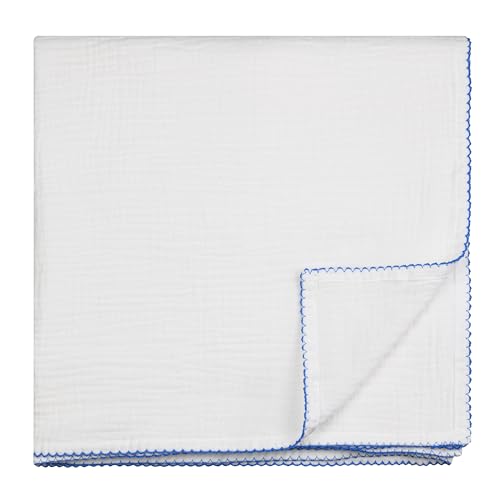 Image of Dreams of Hugs 100% Cotton Muslin Swaddle Blanket - Floral - White - 47x47 Inch - Unisex - Baby