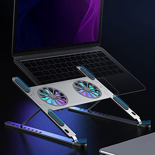 Base ergonómica para laptop con ventilador LED y aluminio miniatura 3