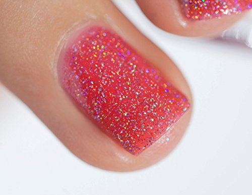 Image of ILNP Sunkissed - Bright Watermelon Holographic Sheer Jelly Nail Polish
